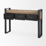 Mercana Carga Console Table Brown Wood | Black Metal