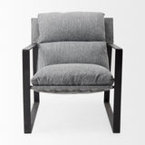 Mercana Guilia Accent Chair Castlerock Gray Fabric | Black Metal