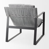 Mercana Guilia Accent Chair Castlerock Gray Fabric | Black Metal