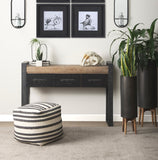 Mercana Carga Console Table Brown Wood | Black Metal