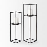 Mercana Cindy Candle Holder Black Metal | Set of 2 