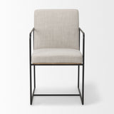 Mercana Stamford Dining Chair Beige Fabric | Black Metal | Armed