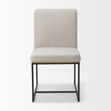 Mercana Stamford Dining Chair Beige Fabric| Black Metal | Armless