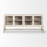 Mercana Arelius Sideboard Series White Wood | Gold Metal