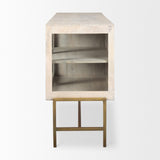 Mercana Arelius Sideboard Series White Wood | Gold Metal