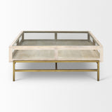 Mercana Arelius Coffee Table Series White Wood | Gold Metal | Square