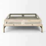 Mercana Arelius Coffee Table Series White Wood | Gold Metal | Square