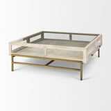 Mercana Arelius Coffee Table Series White Wood | Gold Metal | Square