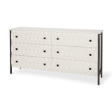 Mercana Savannah Gray Sideboard White | Gray Metal | 6 Drawer