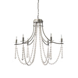 Mercana Selma Chandelier White Wood | Silver Metal