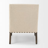 Mercana Kensington Accent Chair Medium Brown Wood | Cream Upholstery