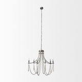 Mercana Selma Chandelier White Wood | Silver Metal