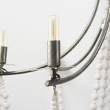 Mercana Selma Chandelier White Wood | Silver Metal