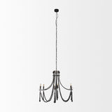 Mercana Selma Chandelier Black Wood | Black Metal