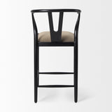 Mercana Trixie Bar/Counter Stool Beige Fabric | Black Wood | Counter