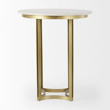 Mercana Tanner Bistro Table Whte Marble | Matte Gold