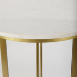 Mercana Tanner Bistro Table Whte Marble | Matte Gold
