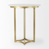 Mercana Tanner Bistro Table Whte Marble | Matte Gold