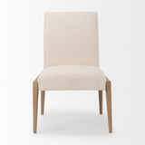 Mercana Palisades Dining Chair Cream | Light Brown Wood 