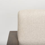 Mercana Sovereign Accent Chair Oatmeal Fabric | Medium Brown Wood