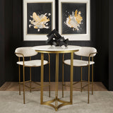 Mercana Tanner Bistro Table Whte Marble | Matte Gold