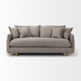 Mercana Roy Sofa Flint Gray Fabric | Brown Wood