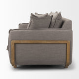 Mercana Roy Sofa Flint Gray Fabric | Brown Wood