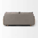 Mercana Roy Sofa Flint Gray Fabric | Brown Wood