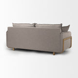 Mercana Roy Sofa Flint Gray Fabric | Brown Wood