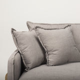 Mercana Roy Sofa Flint Gray Fabric | Brown Wood