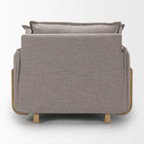 Mercana Roy Upholstered Chair Flint Gray Fabric | Brown Wood