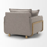 Mercana Roy Upholstered Chair Flint Gray Fabric | Brown Wood