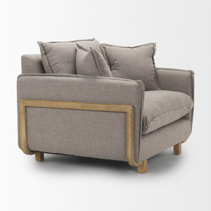 Mercana Roy Upholstered Chair Flint Gray Fabric | Brown Wood