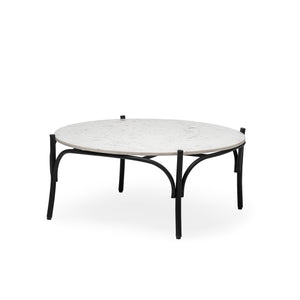 Mercana Etienne Coffee Table White Marble | Black Metal