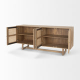 Mercana Grier Sideboard Light Brown Wood | Cane Accent