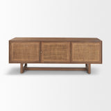 Mercana Grier Media Console Medium Brown Wood | Cane Accent