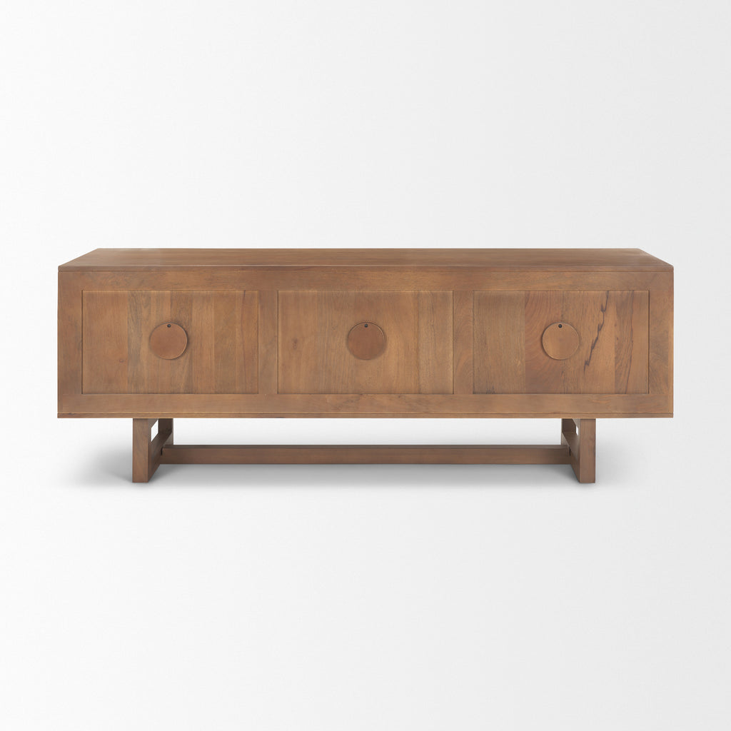 Mercana Grier Media Console Medium Brown Wood | Cane Accent