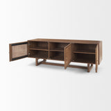 Mercana Grier Media Console Medium Brown Wood | Cane Accent