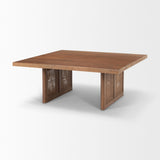 Mercana Grier Coffee Table Medium Brown Wood | Cane Accent