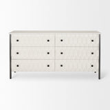 Mercana Savannah Gray Sideboard White | Gray Metal | 6 Drawer