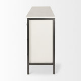 Mercana Savannah Gray Sideboard White | Gray Metal | 6 Drawer