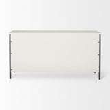 Mercana Savannah Gray Sideboard White | Gray Metal | 6 Drawer