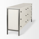 Mercana Savannah Gray Sideboard White | Gray Metal | 6 Drawer