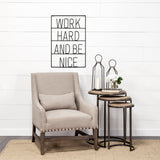 Mercana Playful Sign Wall Decor Black Metal | Work Hard