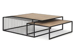 Mercana Miles Coffee Table Black Metal | Light Brown Wood