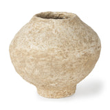 Mercana Ritu Pot Vase Beige Paper Mache | Small