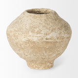 Mercana Ritu Pot Vase Beige Paper Mache | Small