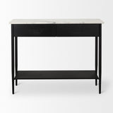 Mercana Amika Console Table Black Metal | White Marble