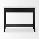 Mercana Amika Console Table Black Metal | White Marble