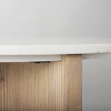 Mercana Enzo Accent Table  Marble | Light Brown Wood